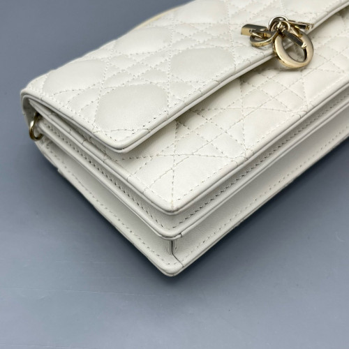 Dior Miss Dior Wallet On Chain Calfskin White