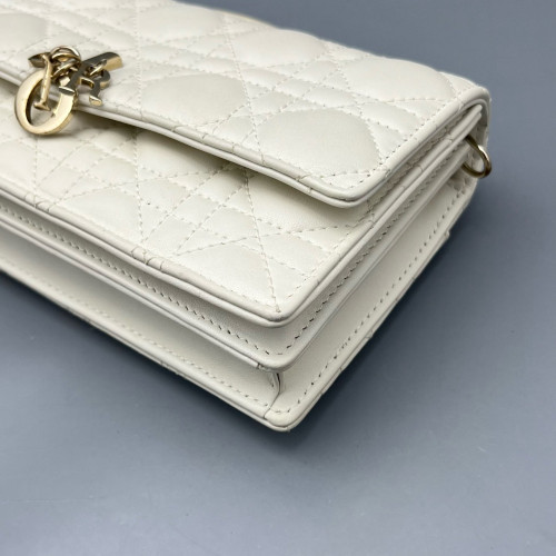 Dior Miss Dior Wallet On Chain Calfskin White