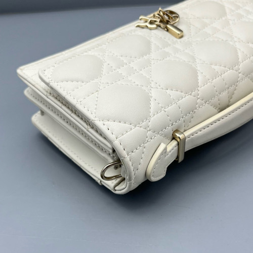 Dior Miss Dior Wallet On Chain Calfskin White