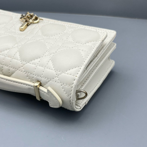 Dior Miss Dior Wallet On Chain Calfskin White