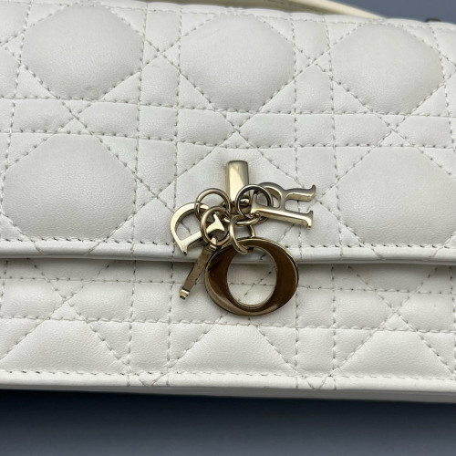 Dior Miss Dior Wallet On Chain Calfskin White
