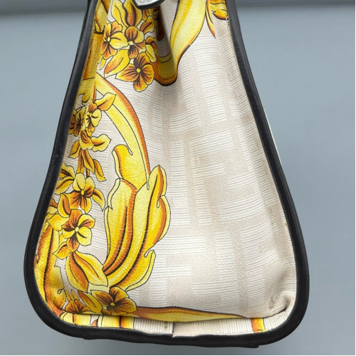 Fendi Peekaboo Iconic Mini Calfskin Zucca White Yellow