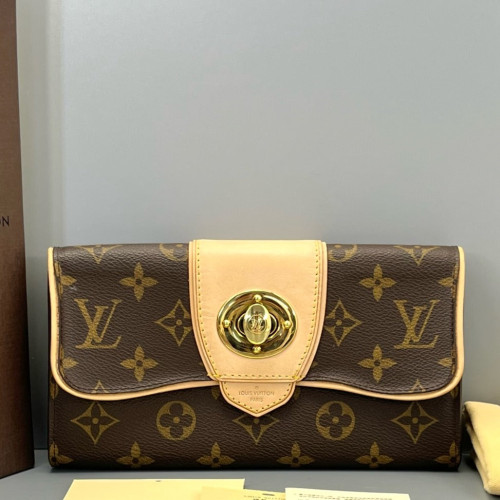 Louis Vuitton Flap Wallet Monogram Tan