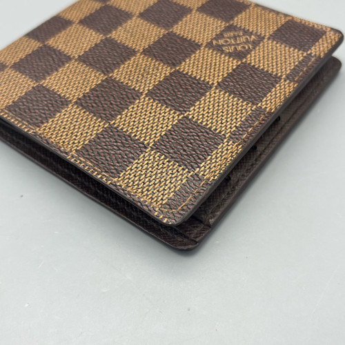 Louis Vuitton Compact Wallet Damier Ebene Brown