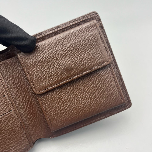 Louis Vuitton Compact Wallet Damier Ebene Brown
