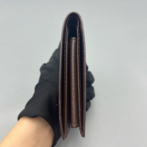 Louis Vuitton Compact Wallet Damier Ebene Brown