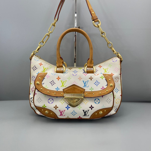 Louis Vuitton Rita Shoulder Bag Monogram Multicolor White Brown Louis Vuitton Rita Shoulder Bag Monogram Multicolor White Brown