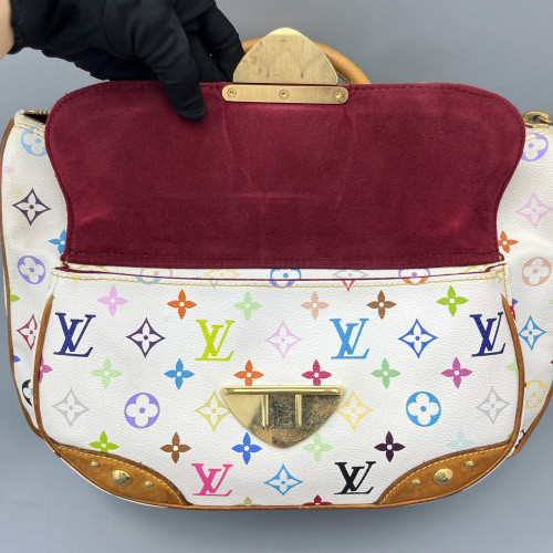 Louis Vuitton Rita Shoulder Bag Monogram Multicolor White Brown Louis Vuitton Rita Shoulder Bag Monogram Multicolor White Brown