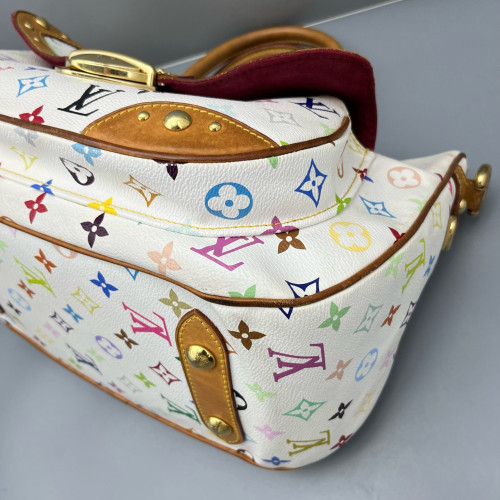 Louis Vuitton Rita Shoulder Bag Monogram Multicolor White Brown Louis Vuitton Rita Shoulder Bag Monogram Multicolor White Brown
