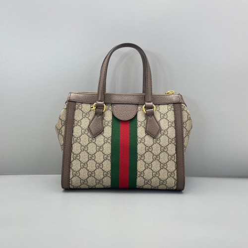 Gucci Tote Bag GG Supreme Monogram Beige Ebony Beige Brown