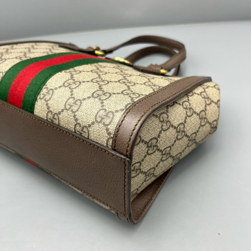 Gucci Tote Bag GG Supreme Monogram Beige Ebony Beige Brown