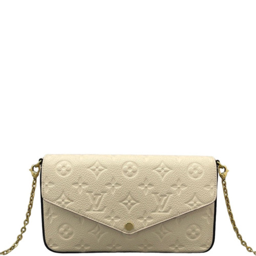 Louis Vuitton Pochette Felicie Chain Wallet Monogram Empreinte White
