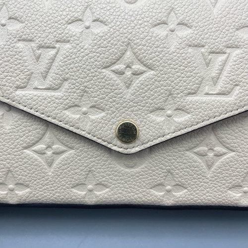 Louis Vuitton Pochette Felicie Chain Wallet Monogram Empreinte White