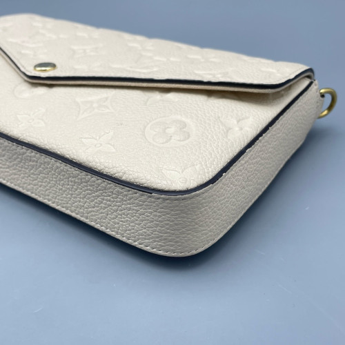 Louis Vuitton Pochette Felicie Chain Wallet Monogram Empreinte White