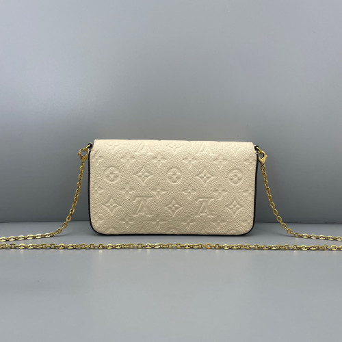 Louis Vuitton Pochette Felicie Chain Wallet Monogram Empreinte White