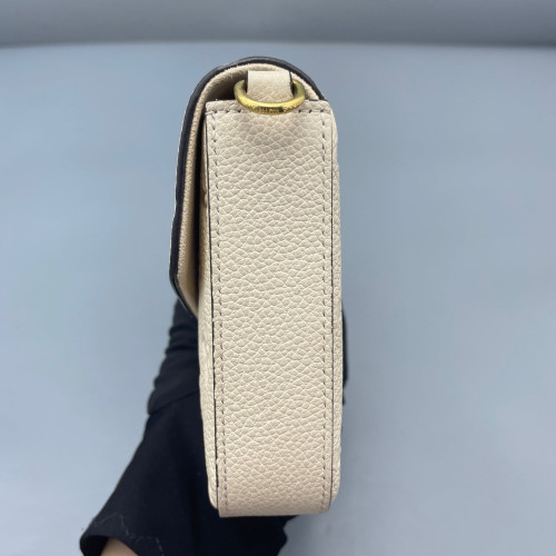 Louis Vuitton Pochette Felicie Chain Wallet Monogram Empreinte White