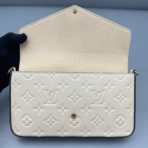 Louis Vuitton Pochette Felicie Chain Wallet Monogram Empreinte White