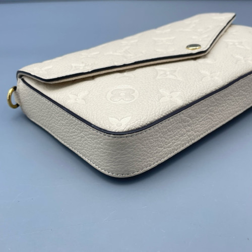 Louis Vuitton Pochette Felicie Chain Wallet Monogram Empreinte White