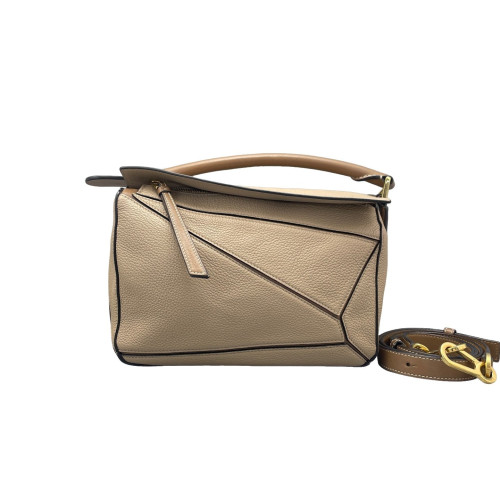 Loewe Small Puzzle Grained Calfskin Beige Sahara