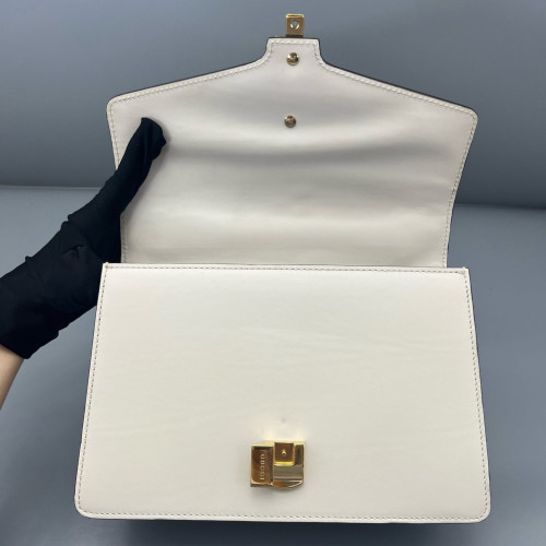 Gucci Small Sylvie Shoulder Bag Calfskin White