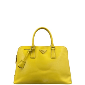 Prada Large Lux Promenade Tote Saffiano Calfskin Yellow