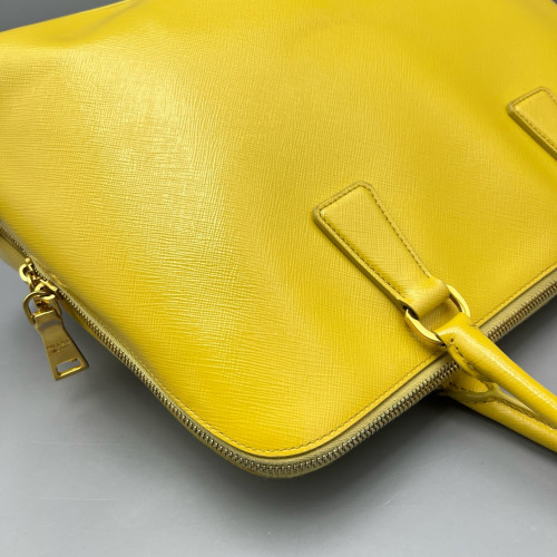 Prada Large Lux Promenade Tote Saffiano Calfskin Yellow Prada Large Lux Promenade Tote Saffiano Calfskin Yellow