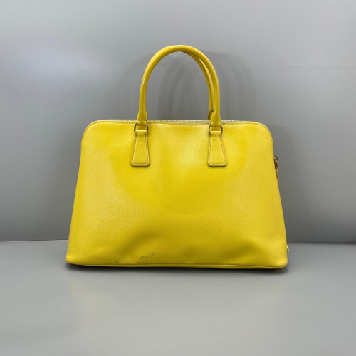 Prada Large Lux Promenade Tote Saffiano Calfskin Yellow Prada Large Lux Promenade Tote Saffiano Calfskin Yellow