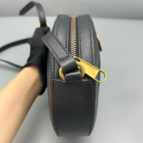 Gucci GG Marmont Round Mini Bag Velvet Dark Blue Black