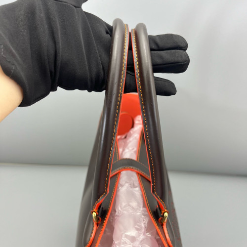 Loewe Tote Bag Calfskin Dark Taupe Red Orange