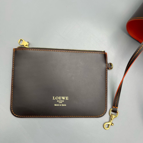 Loewe Tote Bag Calfskin Dark Taupe Red Orange