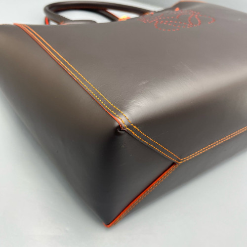 Loewe Tote Bag Calfskin Dark Taupe Red Orange