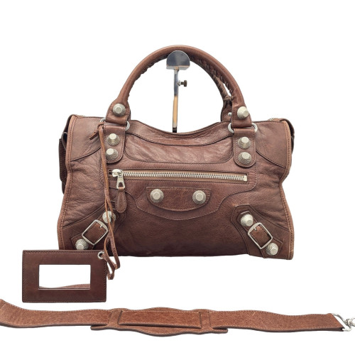 Balenciaga Medium City Arena Lambskin Burgundy Brown Balenciaga Medium City Arena Lambskin Burgundy Brown