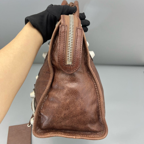 Balenciaga Medium City Arena Lambskin Burgundy Brown Balenciaga Medium City Arena Lambskin Burgundy Brown