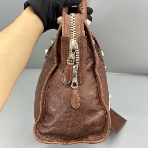 Balenciaga Medium City Arena Lambskin Burgundy Brown Balenciaga Medium City Arena Lambskin Burgundy Brown