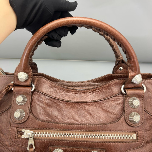 Balenciaga Medium City Arena Lambskin Burgundy Brown Balenciaga Medium City Arena Lambskin Burgundy Brown