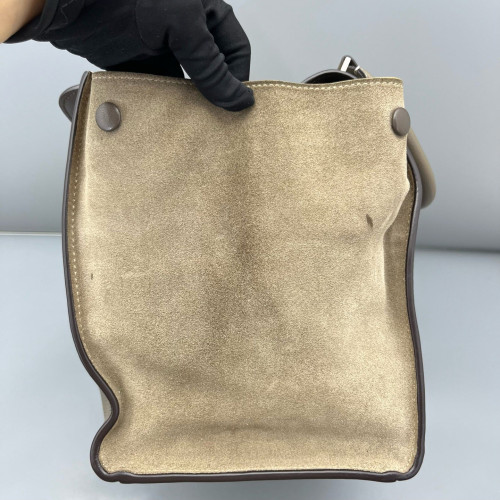 Celine Medium Trapeze Calfskin Suede Grey Natural Tan Celine Medium Trapeze Calfskin Suede Grey Natural Tan
