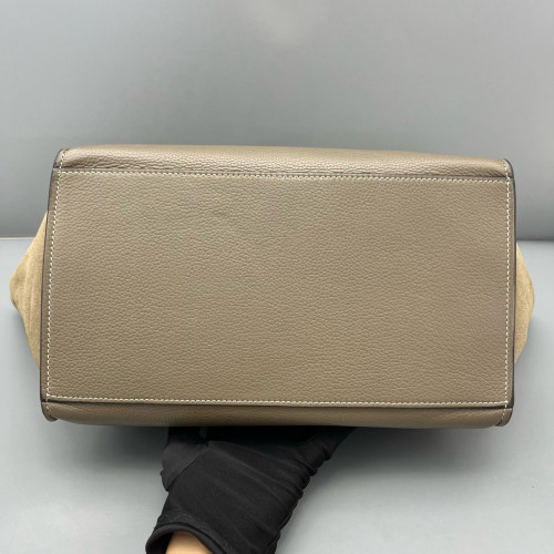 Celine Medium Trapeze Calfskin Suede Grey Natural Tan Celine Medium Trapeze Calfskin Suede Grey Natural Tan