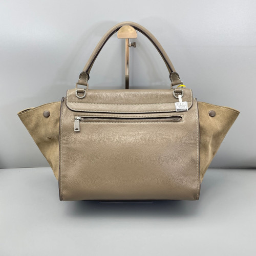 Celine Medium Trapeze Calfskin Suede Grey Natural Tan Celine Medium Trapeze Calfskin Suede Grey Natural Tan