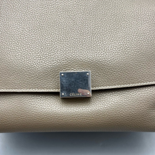 Celine Medium Trapeze Calfskin Suede Grey Natural Tan Celine Medium Trapeze Calfskin Suede Grey Natural Tan