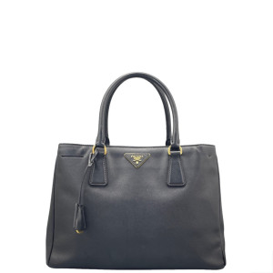 Prada Medium Galleria Double Zip Tote Saffiano Calfskin Black