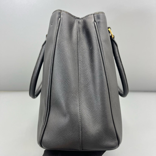 Prada Medium Galleria Double Zip Tote Saffiano Calfskin Black