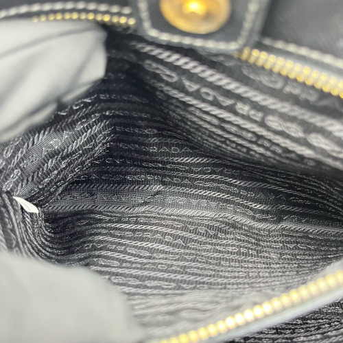 Prada Medium Galleria Double Zip Tote Saffiano Calfskin Black