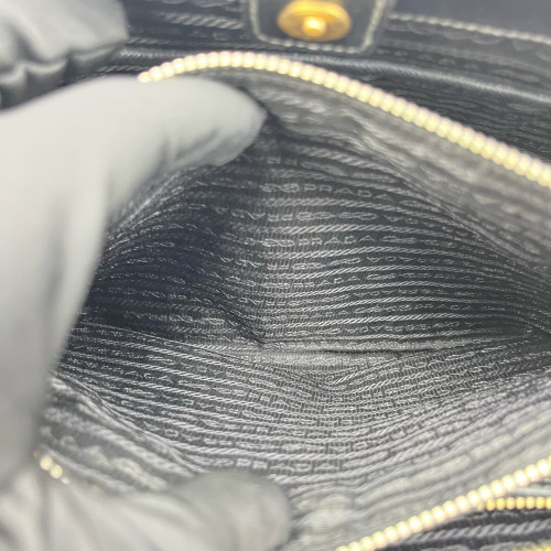 Prada Medium Galleria Double Zip Tote Saffiano Calfskin Black