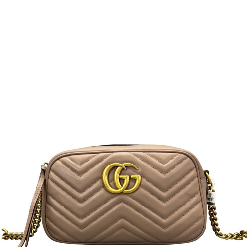 Gucci Small GG Marmont Chain Shoulder Bag Calfskin Pink