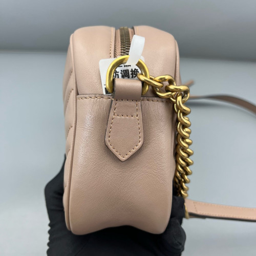 Gucci Small GG Marmont Chain Shoulder Bag Calfskin Pink