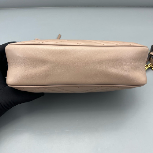 Gucci Small GG Marmont Chain Shoulder Bag Calfskin Pink