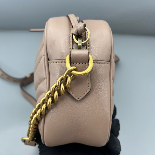 Gucci Small GG Marmont Chain Shoulder Bag Calfskin Pink