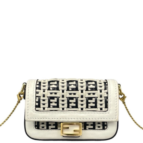Fendi Wallet On Chain WOC Woven Zucca White Black