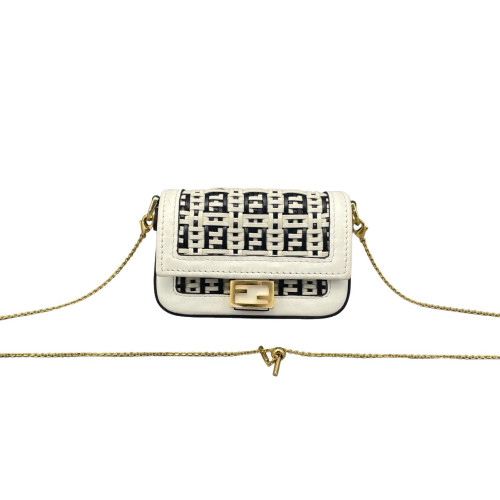 Fendi Wallet On Chain WOC Woven Zucca White Black