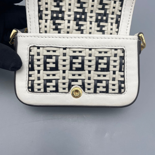 Fendi Wallet On Chain WOC Woven Zucca White Black